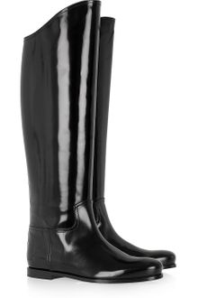 Bottega Veneta Glossed Leather Riding Boots - Lyst