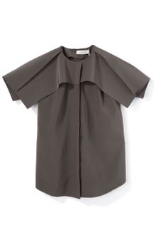 Mugler Ss Basalte Crepe Papier Top - Lyst
