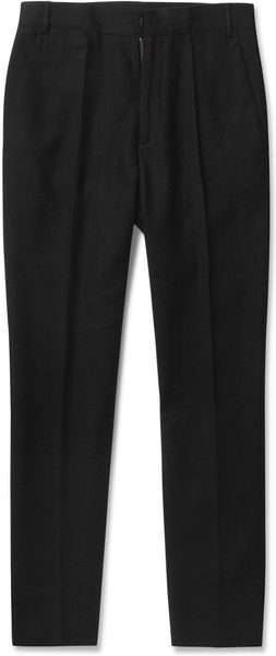 Mcq By Alexander Mcqueen Taperedleg Wool and Linenblend Trousers in Black for Men - Lyst