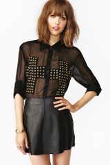 Nasty Gal Studded Cross Blouse