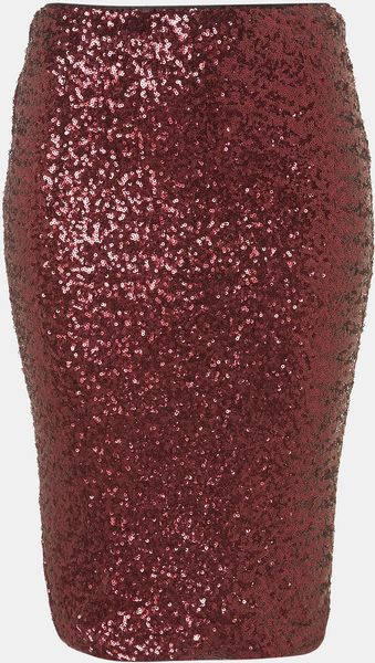 Topshop Metallic Tube Skirt - Lyst