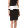 Alice + Olivia Harris Peplum Dress with Cap Sleeves in Black - Lyst
