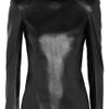 Balmain Leather Turtleneck Top in Black - Lyst