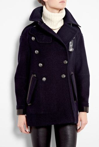 Belstaff Ink Bromley Over-sized Wool Pea Coat - Lyst
