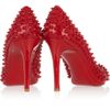 Christian Louboutin Pigalle 100 Spiked Patentleather Pumps in Red - Lyst