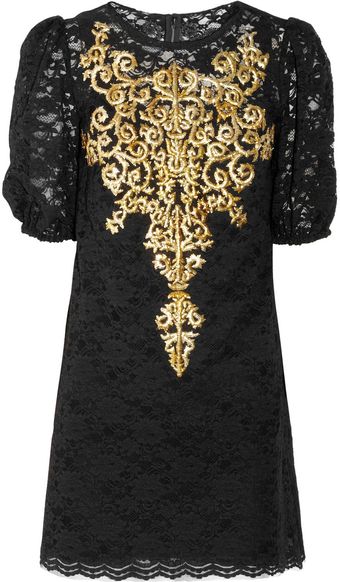 Dolce & Gabbana Embroidered Lace Dress - Lyst