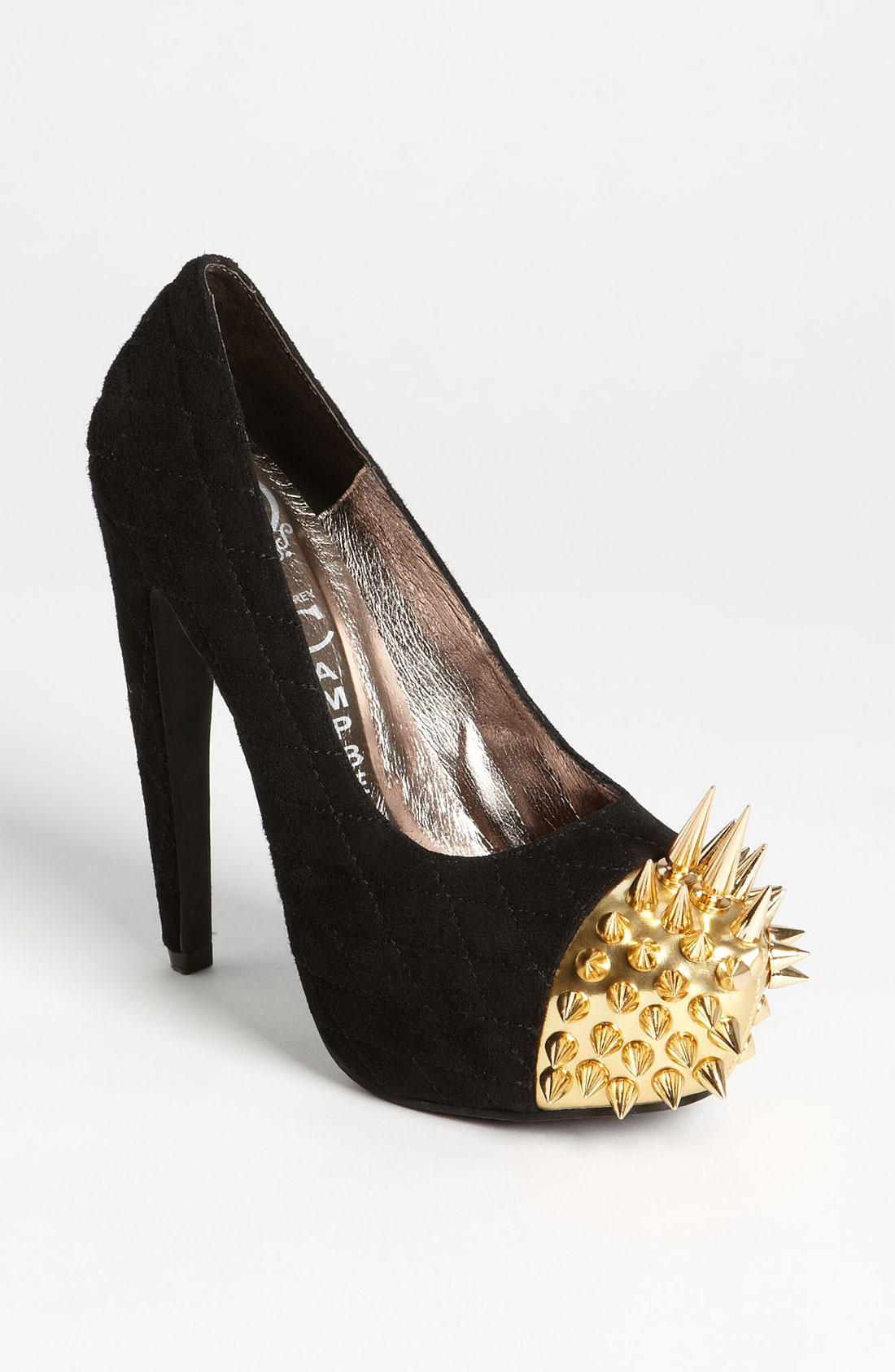 black heels with gold spikes