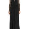 Just Cavalli Studded Jerseycrepe Gown in Black - Lyst