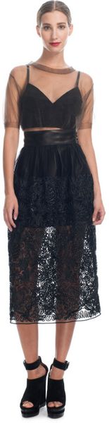 Loewe Black Napa Textil Skirt - Lyst