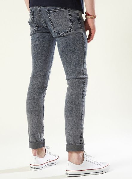 dark grey acid wash jeans