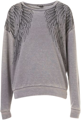 Topshop Wings Burnout Sweat - Lyst