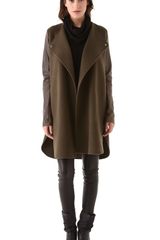 Vince Shirttail Coat with Leather Sleeves