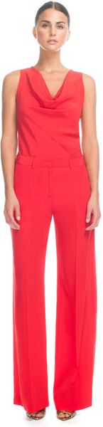 Vionnet Ss Lacquer Crepe De Chine Pants in Red (red lacquer) - Lyst
