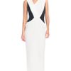 Vionnet Ss Color Block Crepe Viscose Jersey Gown in White (white orchid/black) - Lyst