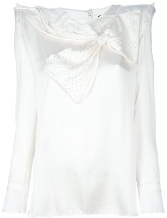 Balmain Bow Detail Structured Blouse - Lyst