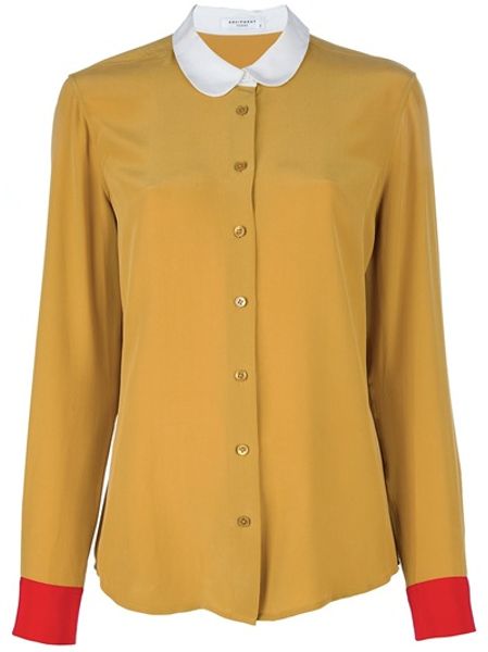 Equipment Colour Block Blouse in Yellow (mustard) - Lyst