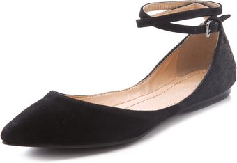 Marais Usa Double Strap Suede Flats with Haircalf - Lyst