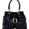 Michael Kors Skorpios Pebbled Leather Drawstring Satchel in Black - Lyst