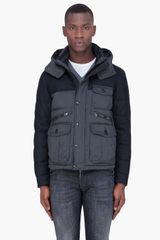 Moncler Black Hooded Wool Panel Egide Jacket