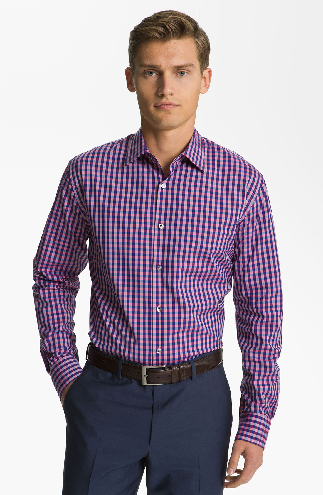 Paul Smith Check Dress Shirt in Purple for Men (pink) | Lyst