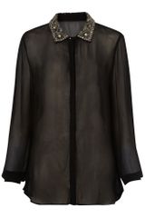 Pied A Terre Embellished Collar Top