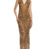 Vera Wang Ss Embroidered Lace Gown in Gold - Lyst