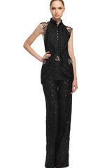 Vera Wang Ss Lace Jacquard Vest