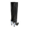 Yves Saint Laurent Smooth Leather Boots with Angled Square Toe and Mirror Accents At Pyramid Heel in Black - Lyst