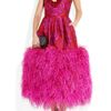 Alexander Mcqueen Feathertrimmed Floral Brocade Gown in Purple (floral) - Lyst