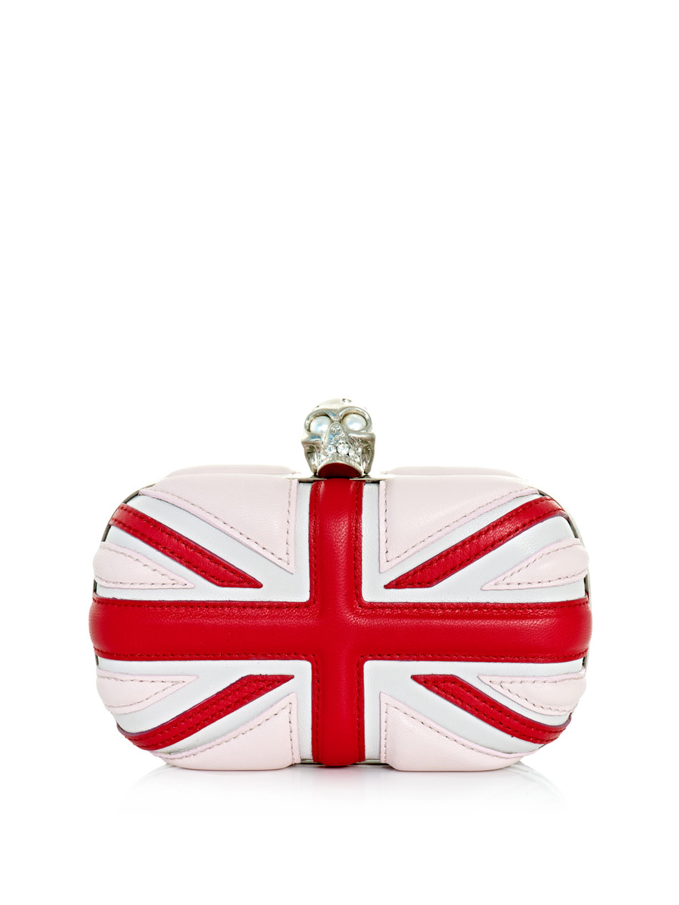 Alexander Mcqueen Tricolour Union Jack Clutch in White Lyst