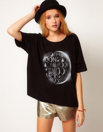 ASOS Collection Asos Tshirt with To The Moon and Back Print - Lyst