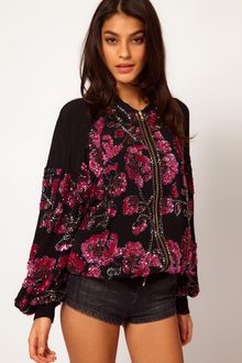 ASOS Collection Asos Bomber Jacket with Baroque Embellishment - Lyst