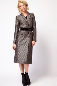 ASOS Collection Asos Jacquard Belted Coat - Lyst