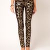 Asos Skinny Jeans in Metallic Baroque Print in Multicolor (multi) - Lyst