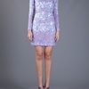 Blumarine Sparkly Striped Dress in Silver (purple) - Lyst