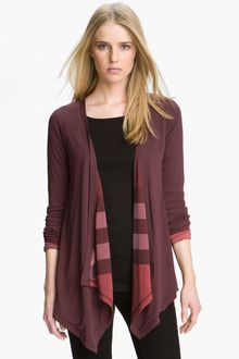 Burberry Brit Drape Front Reversible Cardigan - Lyst