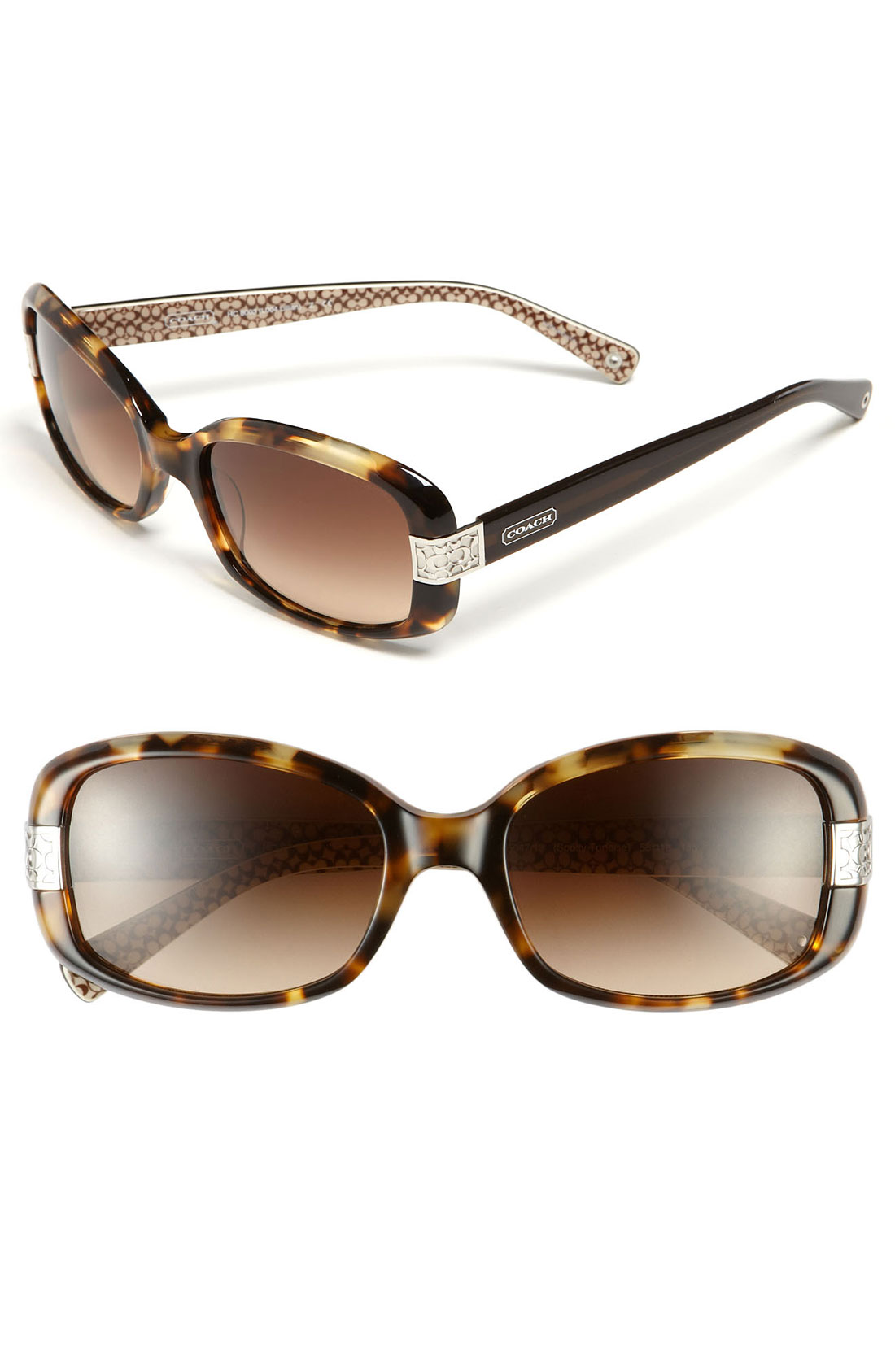 Coach Lillian Gradient Lens Sunglasses in Brown (dark tortoise/ brown