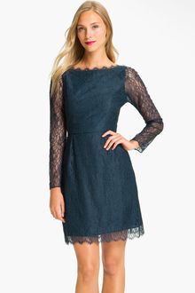 Shoshanna Minka Long Sleeve Chantilly Lace Dress - Lyst