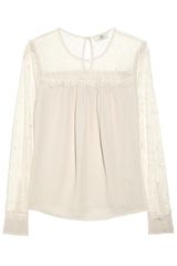 Day Birger Et Mikkelsen Crepe and Lace Blouse