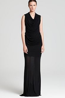 Helmut Lang  Slack Jersey Cowl Neck Maxi Dress - Lyst