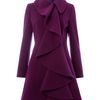 Pied A Terre Ruffle Front Coat in Purple - Lyst