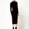 Asos Velvet Midi Dress with Embellished Cross in Black - Lyst
