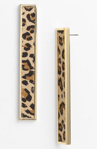 Belle Noel Leopard Print Suede Statement Earrings - Lyst