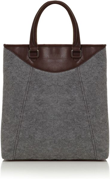 Weekend By Maxmara Ombrato Felt and Leather Bag in Gray (grey) | Lyst