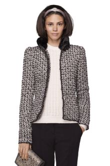 Oscar de la Renta Hand Knit Jacket with Fur - Lyst