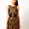 River Island Gold Sequin Shift Dress in Brown (goldblack) - Lyst