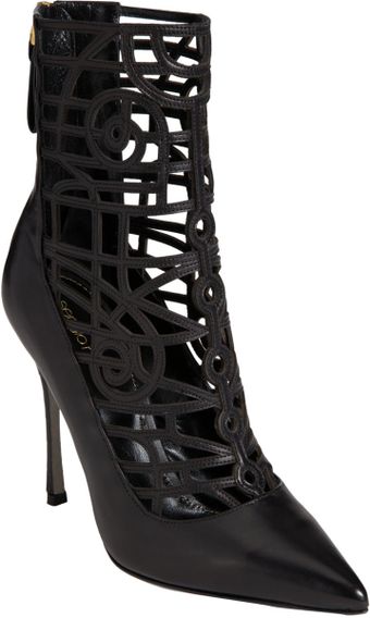 Sergio Rossi Lasercut Ankle Boot - Lyst