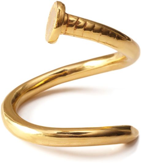 Tom Binns Voilà Twisted Nail Cuff in Gold - Lyst