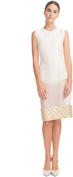 Giambattista Valli Ss Macrame Lace Tube Dress in Beige (ivory) - Lyst