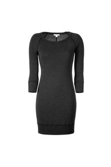 James Perse Black Raglan Sleeve Sweatshirt Dress - Lyst